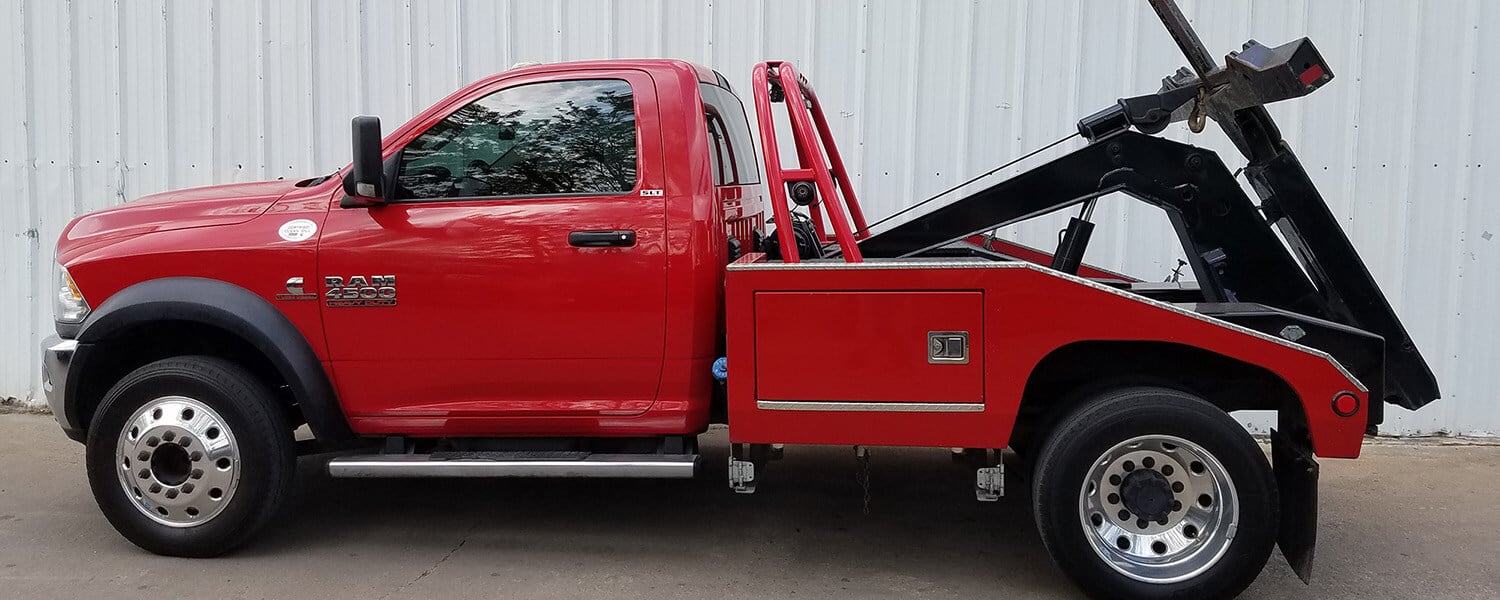 Red 4500 Ram Cummins ram tow truck